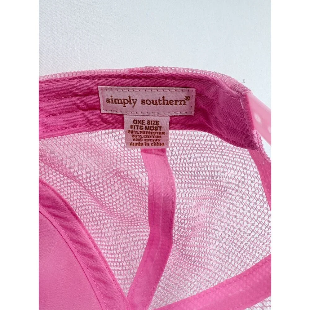 Simply Southern‎ Embroidered Sloth Hang In There Pink Snapback Trucker Hat